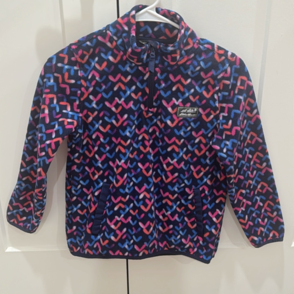 Eddie Bauer Multicolor Chevron Fleece Pullover